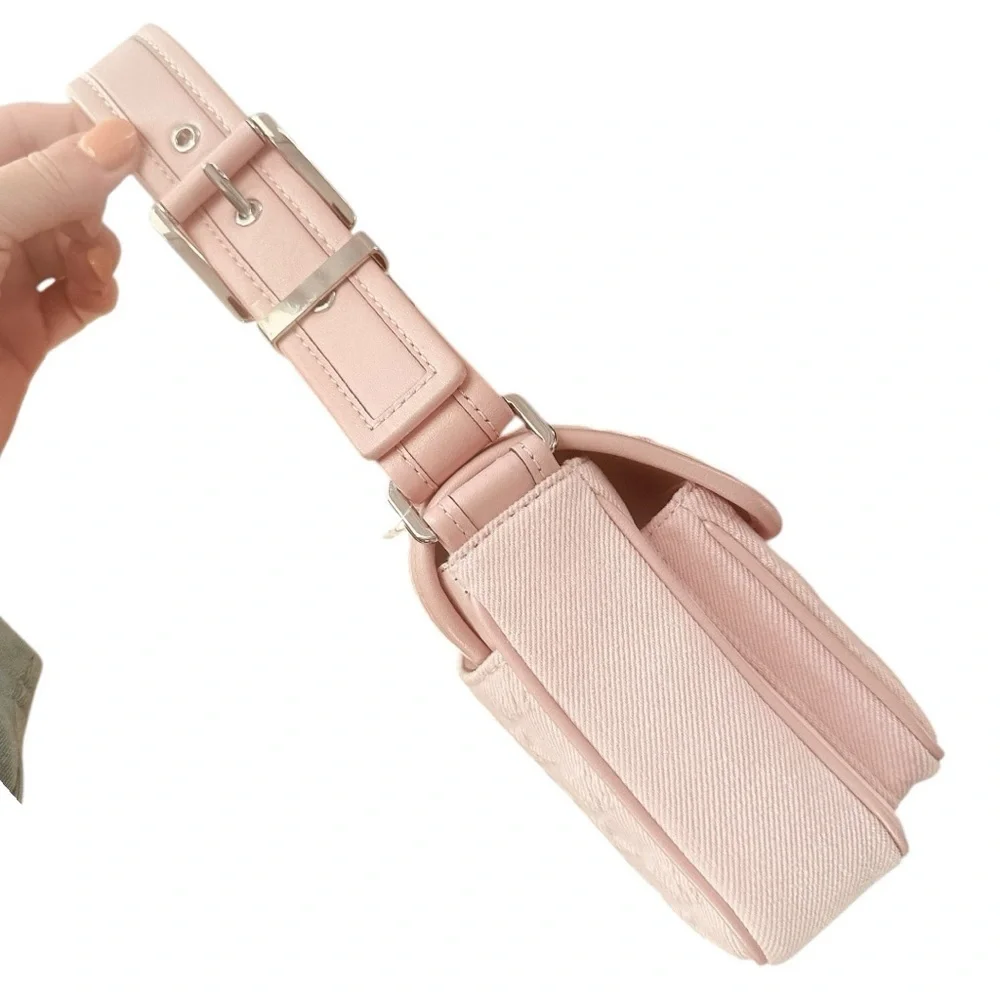 Michael Kors Colby Medium Shoulder Bag Rosewater Pink NWT Logo Canvas